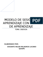 Sesion de Aprendizaje - Ciencia y Ambiente - Energía y Tipos de Energía - 2do Grado de Primaria