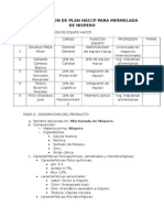 Elaboraccion de Plan Haccp para Mermelada de Nispero