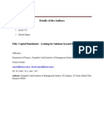 Details of The Authors: Title: Capital Punishment - Looking For Solutions Beyond Basel III