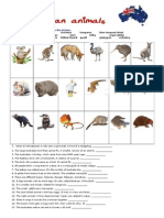 Aussie Animals Worksheet