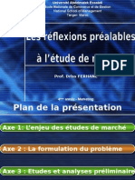 1 - Réflexions Préalables À L - Étude de Marché