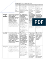 Grading Rubric For Personal Narrative