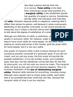 Marginal Utility and Total Utility Information