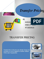 Transfer Pricing: - By, - Karan Wadhera Mba 4 SEM RT1803A16