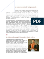 Los Movimientos Precursores de La Independencia en Venezuela