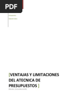 Ventajas y Limitaciones de Los Presupuestos