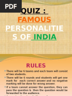 QUIZ - Famous Personalities of India