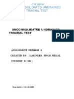 Unconsolidated Undrained Triaxial Test