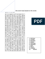 Name: Class: Find The Words in The Word Maze Based On The Words Given in The Box