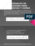 Proba Intervalos de Confianza para Diferencias y Sumas