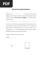 Declaracion Jurada de Domicilio