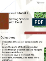 Excel Tutorial 1 Getting Started With Excel: First Course