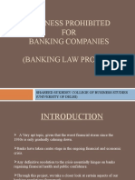 Business Prohibited For Indian Banking Companies