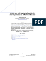 A Fresh Look at Chota Valley Spanish: An Afro-Hispanic Dialect of Northern Ecuador