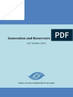 Generation and Reservoirs Statistics: 01 October 2015