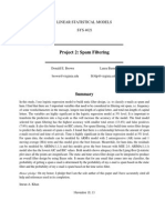 Project 2: Spam Filtering: Linear Statistical Models SYS 4021