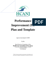 Performance Improvement (PI) Plan and Template: Health Care Association of New Jersey