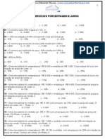 18 Exercícios Porcentagem e Juros