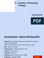 Mcdonald'S: Evolution of Marketing Strategy: Presented by Irshad Sunil Feroz