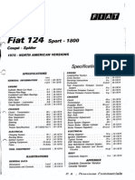 Fiat 124 1975 Coupe-Spider Specs and Data