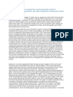 How Accurate Is It To Say That The Most Important Result of Collectivisation of Agriculture Was That It Imposed Communist Control in The Countryside