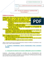 Fiche 1135 - en Quoi Les Institutions Contribuent-Elles À La Croissance