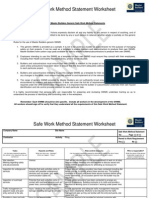 Safe Work Method Statement Worksheet