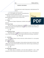 Chapter 3 (1 Year Physics) Motion and Force