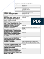 Cooperating Teacher Student Teacher Eval Form