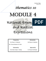 MATH 10 Module 4 (Rational Exponents and Radical Expressions)