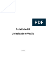 Relatório Laboratório de Fenômenos de Transporte Velocidade Vazão