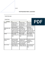 Oral Presentation Rubric: Presentation