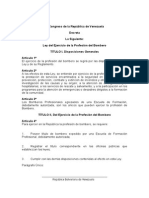 Ley Del Ejercicio de La Profesion Del Bombero