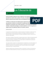 Resumen Plan Nacional de Desarrollo Educación 2013-2018