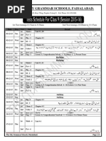 The City Grammar Schools, Faisalabad.: 1st Test Timings:8:15am To 9:30am 2nd Test Timings:10:00am To 11:15am