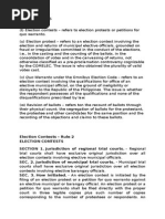 Election Contests - Rule 2 Election Contests SECTION 1. Jurisdiction of Regional Trial Courts. - Regional