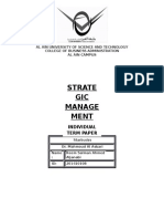 Strate GIC Manage Ment: Al Ain University of Science and Technology College of Business Administration Al Ain Campus