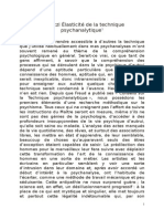 Sandor Ferenczi Élasticité de La Technique Psychanalytique1