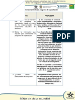 Matriz de Dimensionamiento Del Programa de Capacitación