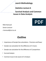 02.12.2014 - Sample Size Survival Analysis Common Issues in Data Analysis