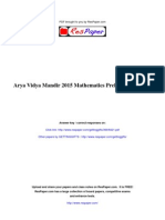 ResPaper Arya Vidya Mandir 2015 Mathematics Prelim Paper ICSE