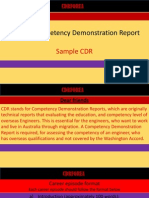 Format of CDR - Competency Demonstration Report