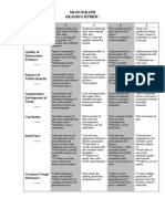 Monograph Grading Rubric: Introduction/ Thesis