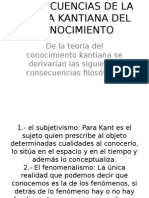 Consecuencias de La Teoria Kantiana Del Conocimiento