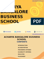 Acharya Bangalore Business School - MBA - PGDM - ABBS