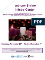 St. Anthony Shrine & Ministry Center: Saturday, November 28 - Friday, December 4