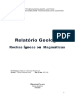 Relatório Rochas Ígneas