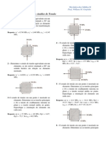 Lista de Exercícios Analise de Tensao - Mecânica Dos Sólidos II