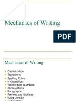 Mechanics of Writing