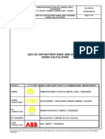 220v DC CHP Battery Bank and Charger Sizing Calculation